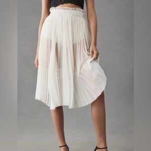NWT Anthropologie Let me be sheer a-line pleated skirt Size Medium
